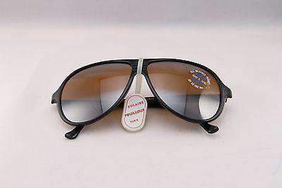 Vintage IXO 432 BLACK SUNGLASSES BROWN FLASH GRAY LENS MADE IN FRANCE