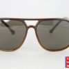No Name 117 Brown Sunglasses Aviator Plastic Gray Lens Look Like Vuarnet 117