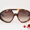 Valentino V708S Havana Women's Sunglasses PC Gradual Brown Lens