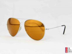 BOURGEOIS F14 Sunglasses Silver Frame Pilot Shape