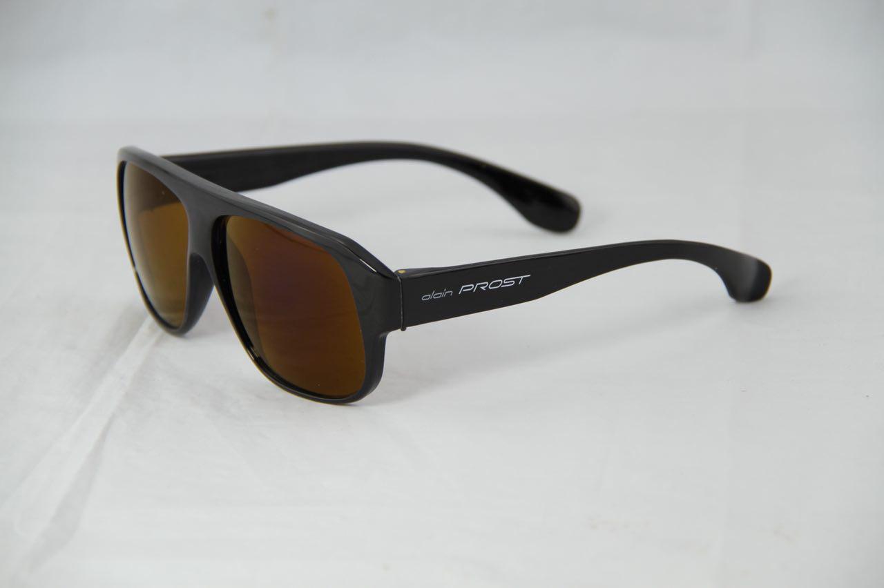 Alain Prost 461 Black Sunglasses Gray Lenses Internal Anti-Reflex
