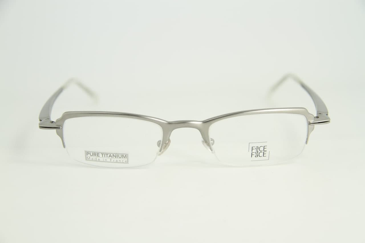 FACE A FACE OZONE Half-Rim Silver Titanium Frame Eyeglasses Glasses ...