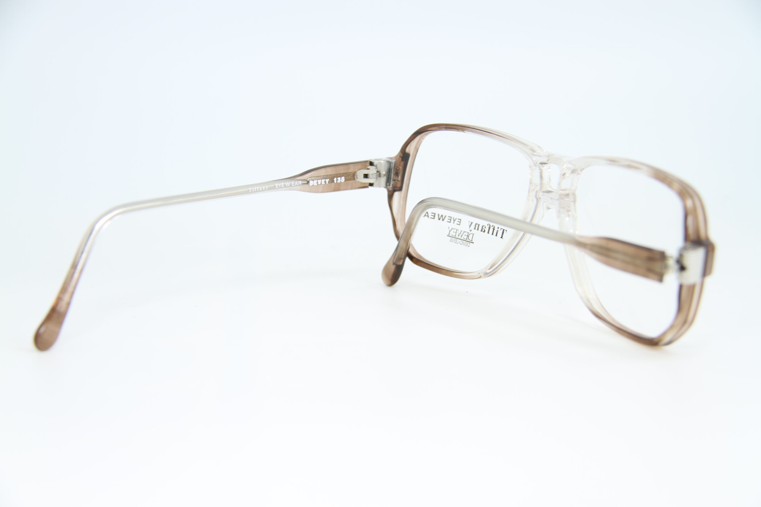 VINTAGE TIFFANY EYEWEAR DEWEY Clear Brown Eyeglasses Optical Frame ...
