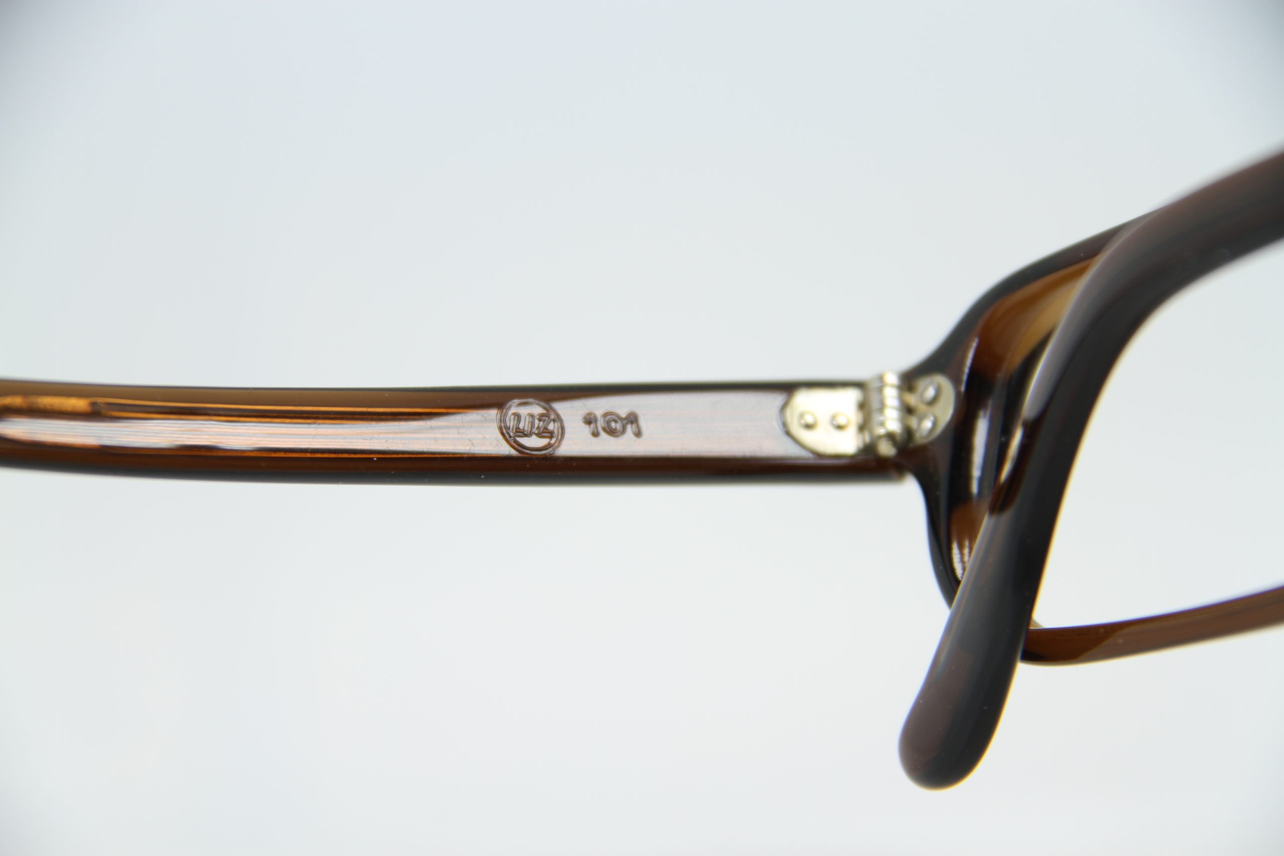 VINTAGE LIZON 101 Crystal Brown Rectangular Eyeglasses Optical Frame ...
