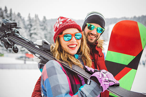winter, sports and sunglasses